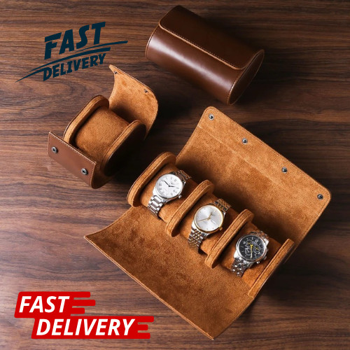 Genuine leather watch roll - leather,