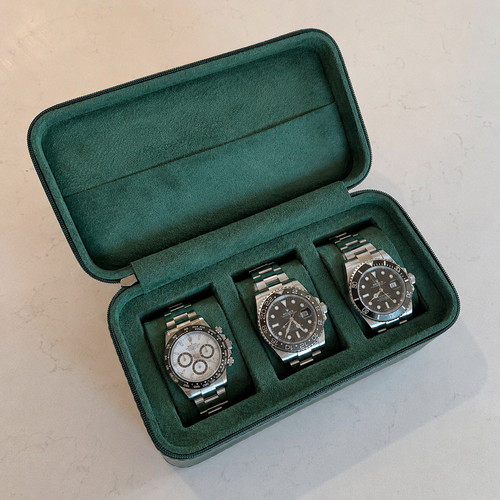 Green genuine leather - genuine, slot