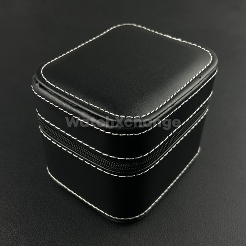 Black leather watch storage - leather,