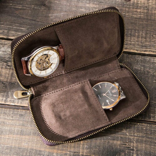 Genuine leather watch roll - leather,
