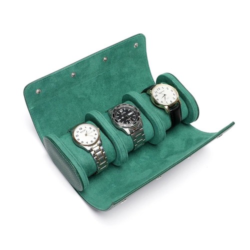 Green genuine leather - leather, watch